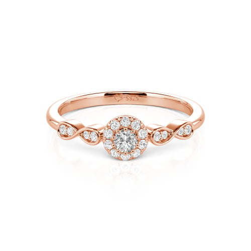 Jeulia Simple Custom Round Wedding Ring with Pave Setting