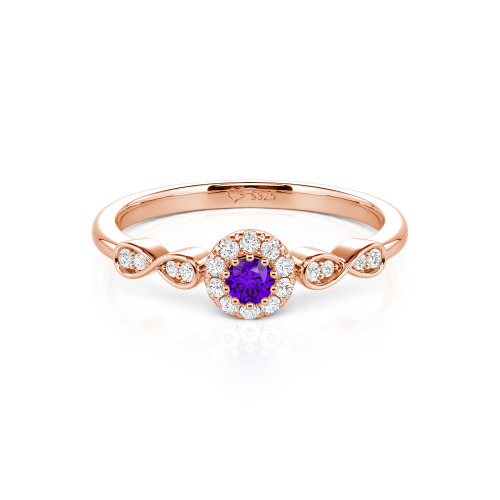 Jeulia Simple Custom Round Wedding Ring with Pave Setting