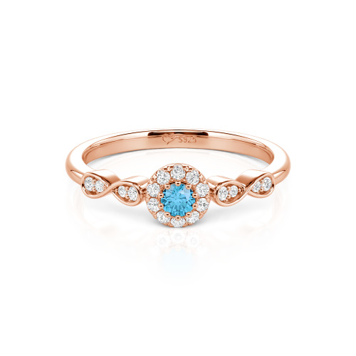 Jeulia Simple Custom Round Wedding Ring with Pave Setting