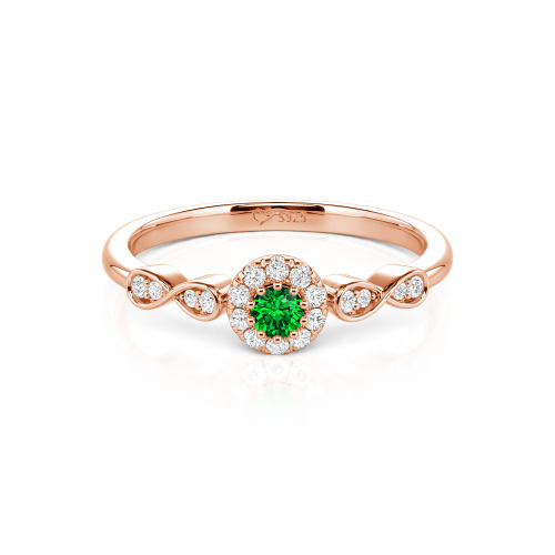 Jeulia Simple Custom Round Wedding Ring with Pave Setting
