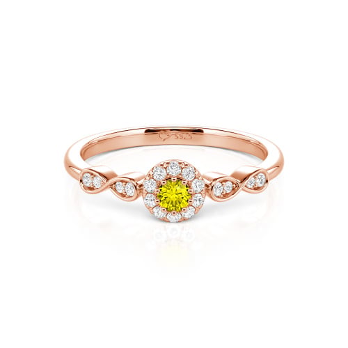 Jeulia Simple Custom Round Wedding Ring with Pave Setting