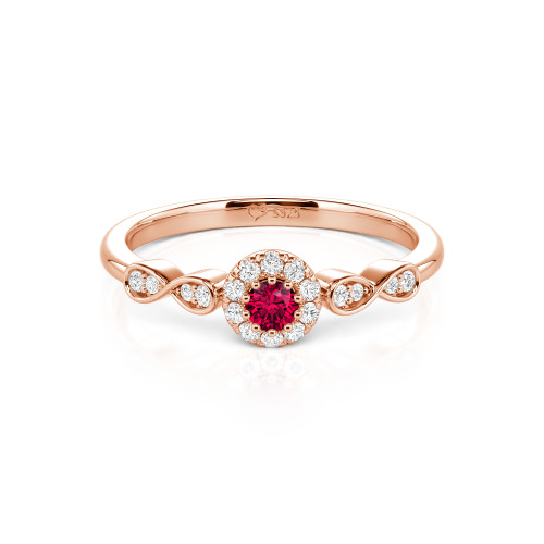 Jeulia Simple Custom Round Wedding Ring with Pave Setting