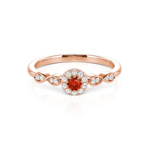 Jeulia Simple Custom Round Wedding Ring with Pave Setting