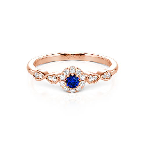 Jeulia Simple Custom Round Wedding Ring with Pave Setting