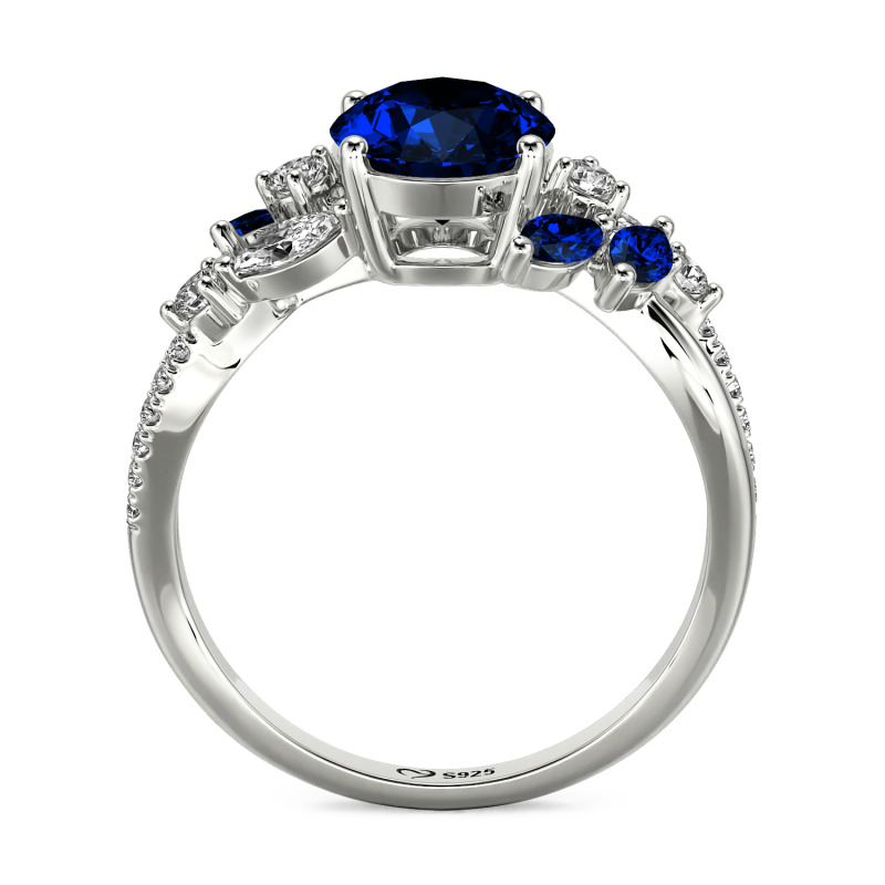 Jeulia Twist Custom Oval Ring with Side Stones