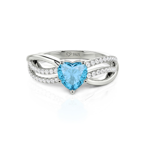 Jeulia Custom Unique Twisted Split Shank Heart Ring