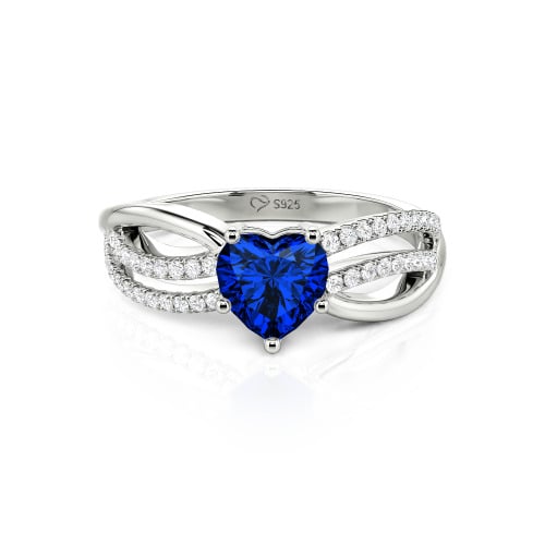Jeulia Custom Unique Twisted Split Shank Heart Ring