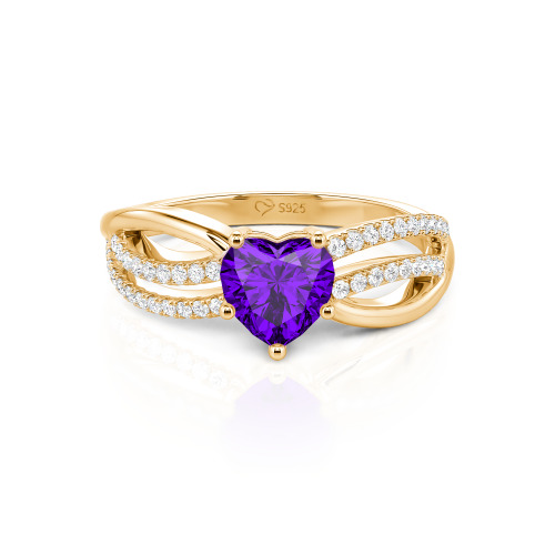 Jeulia Custom Unique Twisted Split Shank Heart Ring
