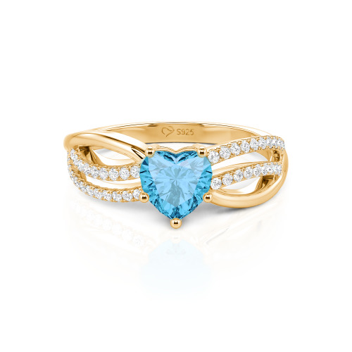 Jeulia Custom Unique Twisted Split Shank Heart Ring