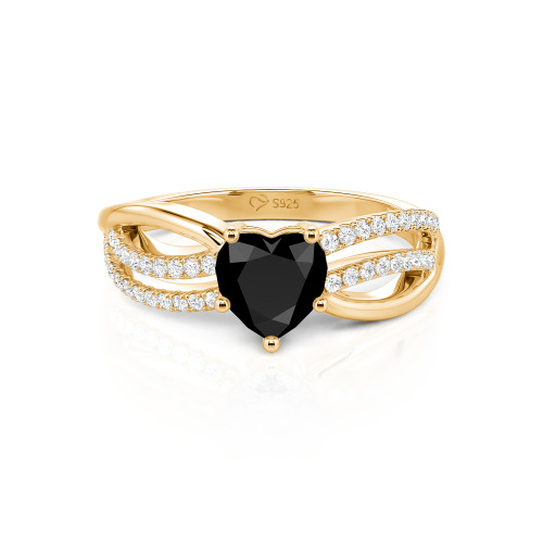 Jeulia Custom Unique Twisted Split Shank Heart Ring