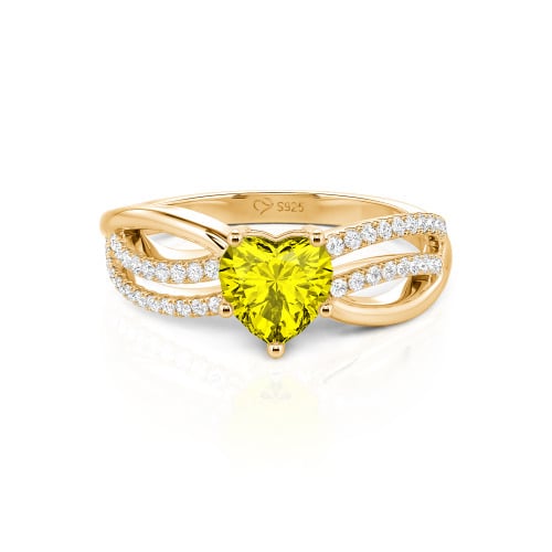Jeulia Custom Unique Twisted Split Shank Heart Ring