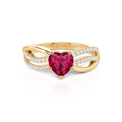 Jeulia Custom Unique Twisted Split Shank Heart Ring