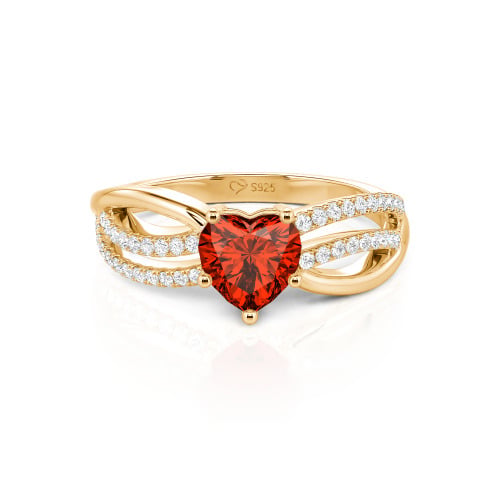 Jeulia Custom Unique Twisted Split Shank Heart Ring