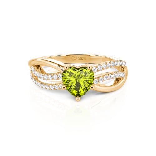 Jeulia Custom Unique Twisted Split Shank Heart Ring