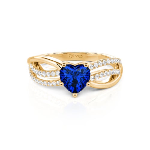 Jeulia Custom Unique Twisted Split Shank Heart Ring