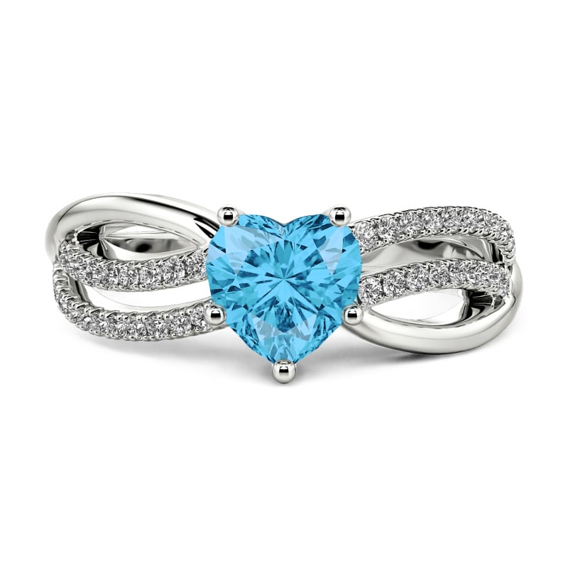 Jeulia Custom Unique Twisted Split Shank Heart Ring