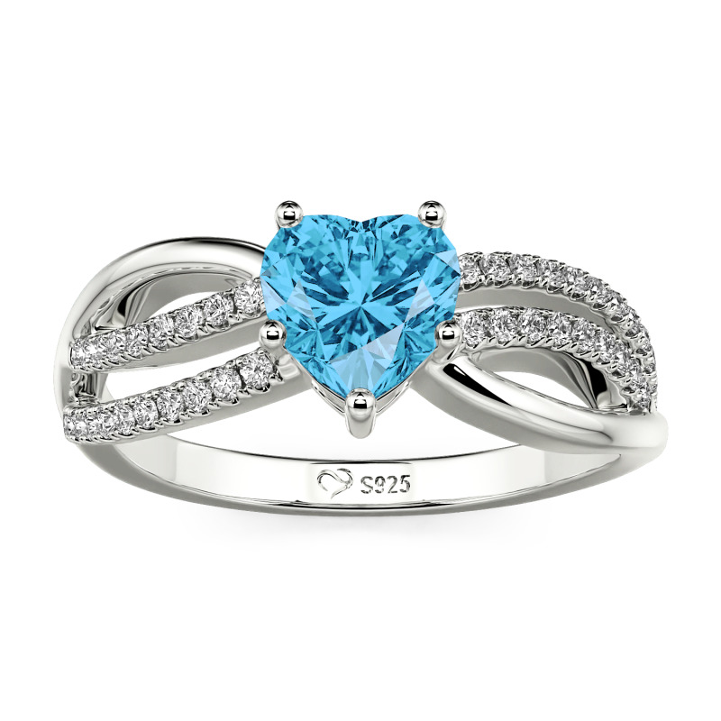 Jeulia Custom Unique Twisted Split Shank Heart Ring