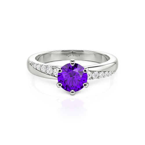 Jeulia Custom Classic Round Cut Wavy Pave Ring