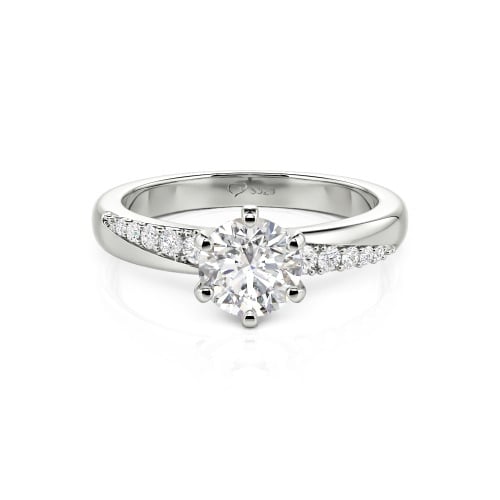 Jeulia Custom Classic Round Cut Wavy Pave Ring
