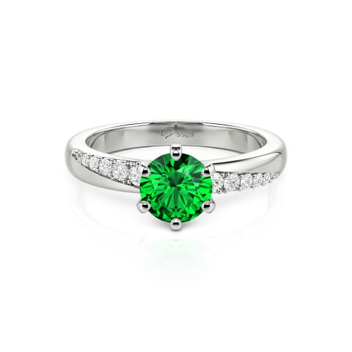Jeulia Custom Classic Round Cut Wavy Pave Ring