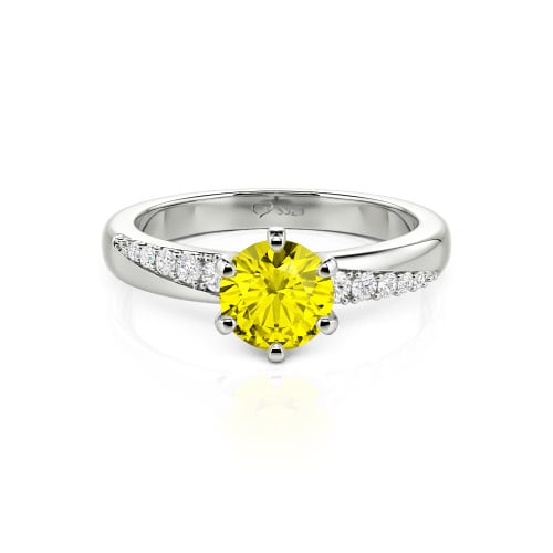 Jeulia Custom Classic Round Cut Wavy Pave Ring