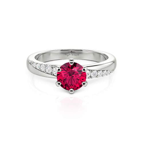 Jeulia Custom Classic Round Cut Wavy Pave Ring