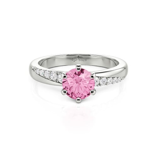Jeulia Custom Classic Round Cut Wavy Pave Ring
