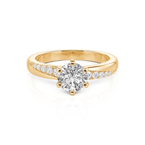 Jeulia Custom Classic Round Cut Wavy Pave Ring