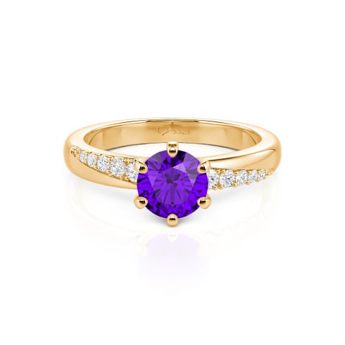 Jeulia Custom Classic Round Cut Wavy Pave Ring