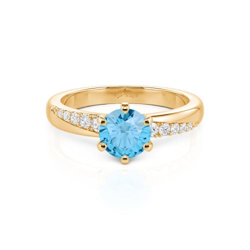 Jeulia Custom Classic Round Cut Wavy Pave Ring