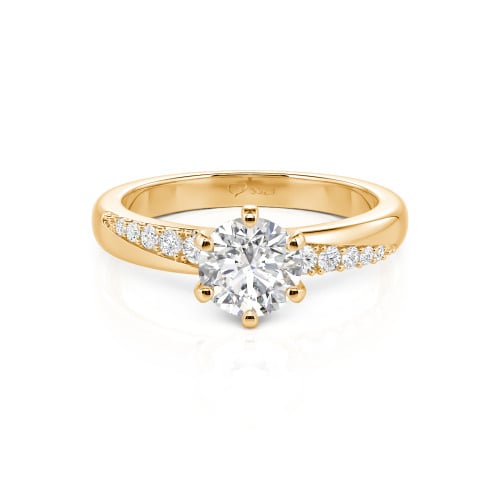 Jeulia Custom Classic Round Cut Wavy Pave Ring