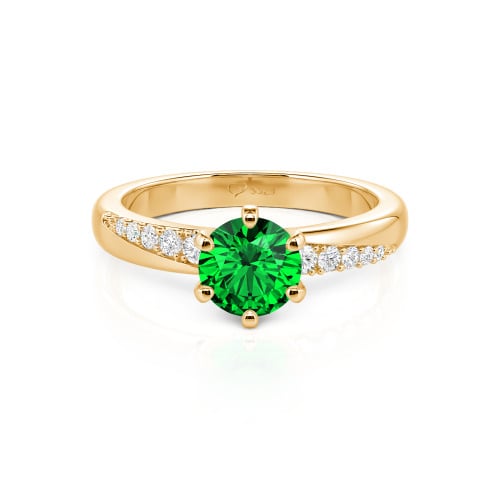 Jeulia Custom Classic Round Cut Wavy Pave Ring