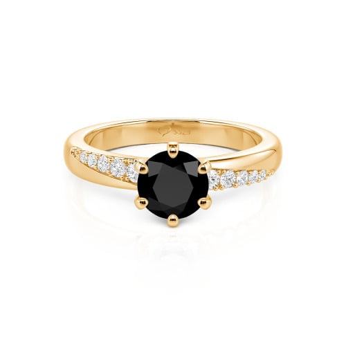 Jeulia Custom Classic Round Cut Wavy Pave Ring
