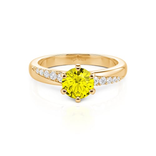 Jeulia Custom Classic Round Cut Wavy Pave Ring