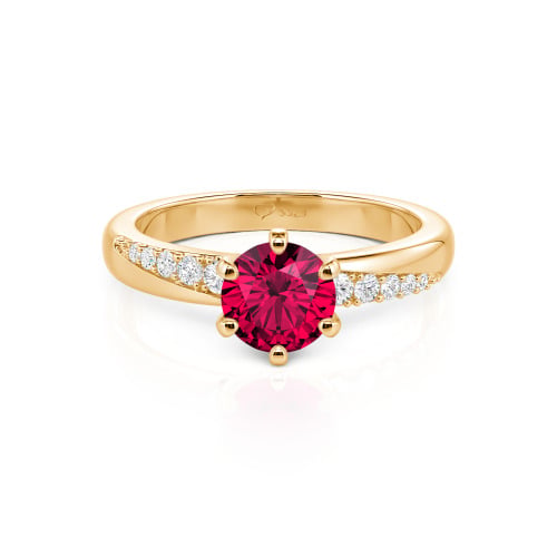 Jeulia Custom Classic Round Cut Wavy Pave Ring