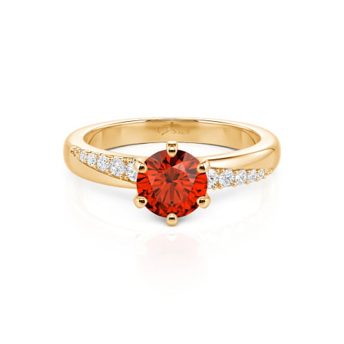 Jeulia Custom Classic Round Cut Wavy Pave Ring