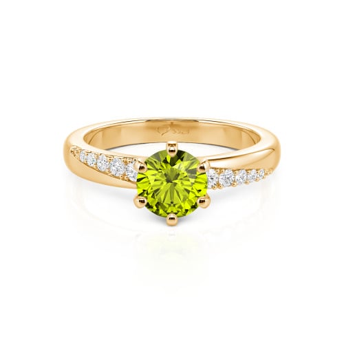 Jeulia Custom Classic Round Cut Wavy Pave Ring