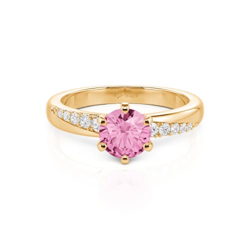 Jeulia Custom Classic Round Cut Wavy Pave Ring
