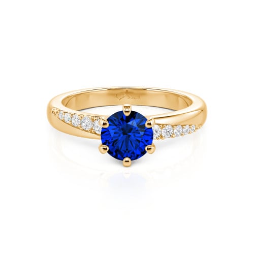 Jeulia Custom Classic Round Cut Wavy Pave Ring