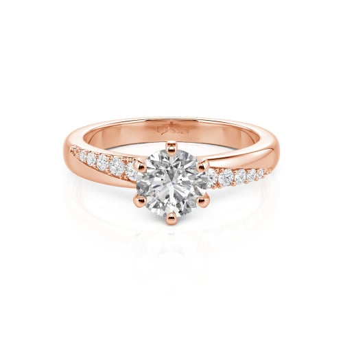 Jeulia Custom Classic Round Cut Wavy Pave Ring