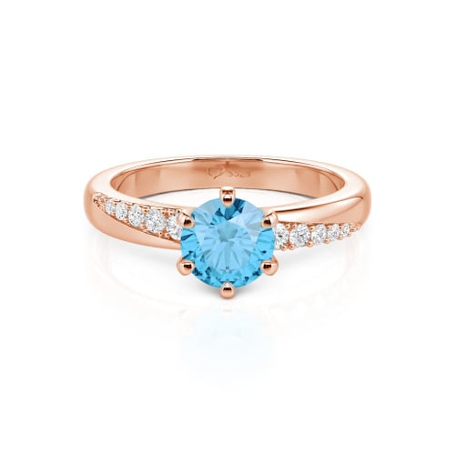 Jeulia Custom Classic Round Cut Wavy Pave Ring