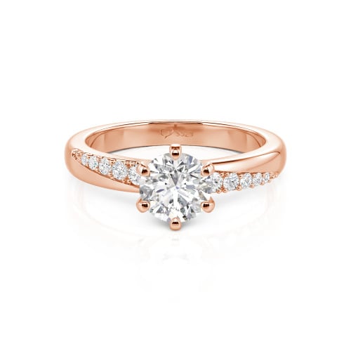 Jeulia Custom Classic Round Cut Wavy Pave Ring