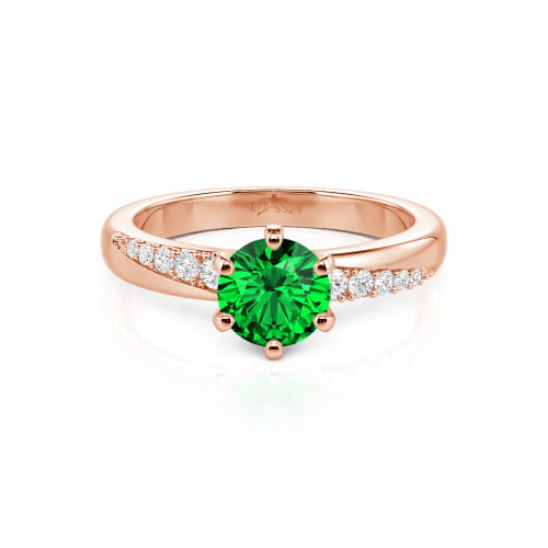Jeulia Custom Classic Round Cut Wavy Pave Ring