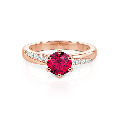 Jeulia Custom Classic Round Cut Wavy Pave Ring