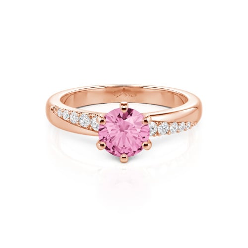 Jeulia Custom Classic Round Cut Wavy Pave Ring