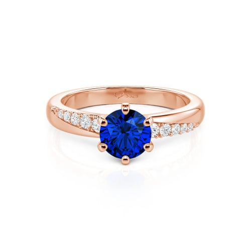 Jeulia Custom Classic Round Cut Wavy Pave Ring
