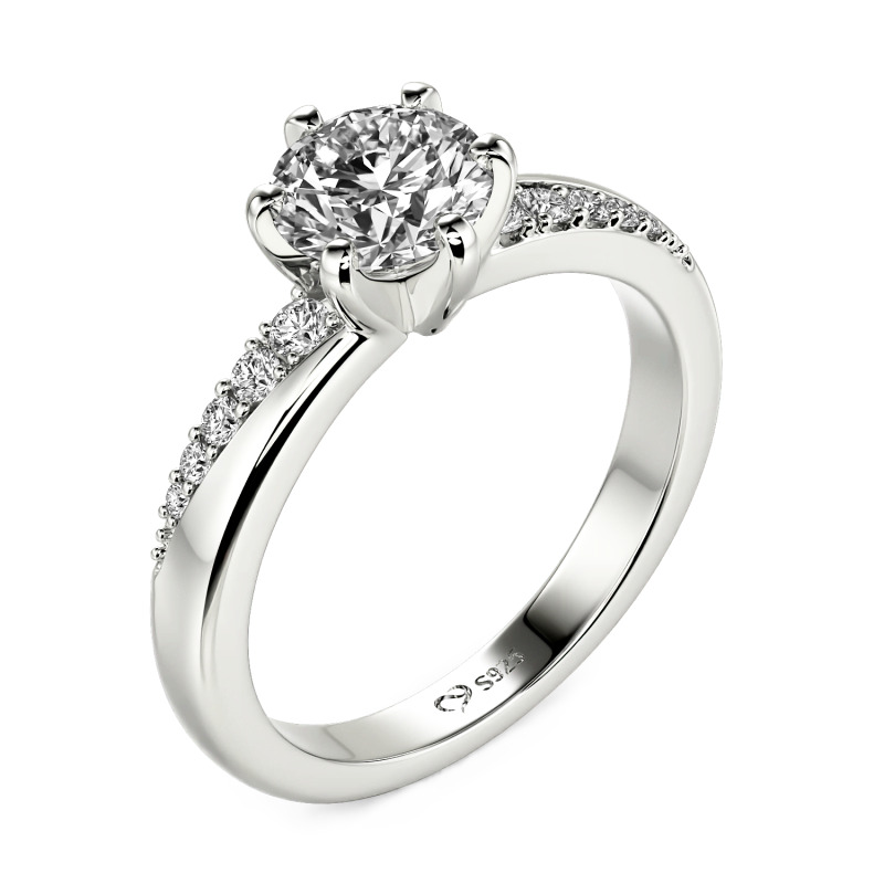 Jeulia Anillo Pavé Ondulado Clásico Corte Redondo Personalizado