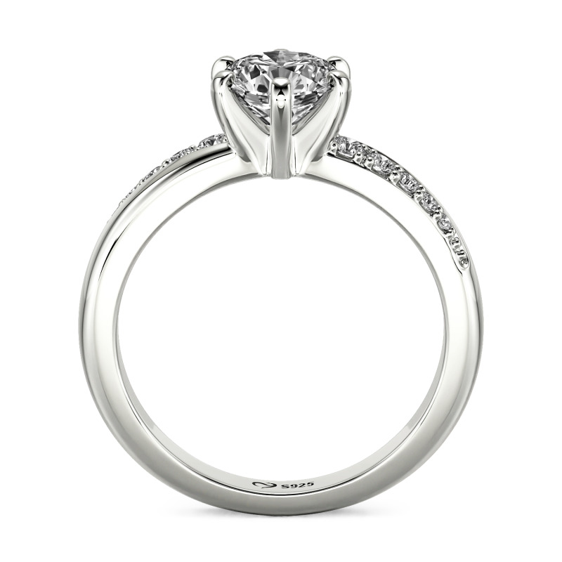 Jeulia Anillo Pavé Ondulado Clásico Corte Redondo Personalizado