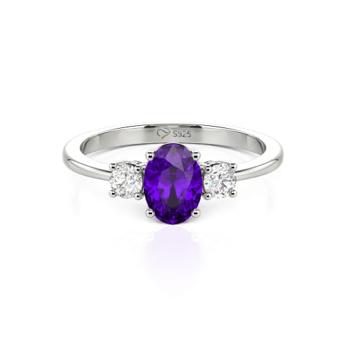 Jeulia Custom Three Stone Oval Cut Engagement Ring