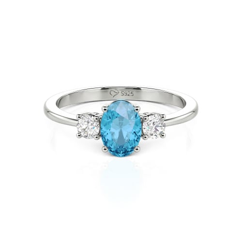 Jeulia Custom Three Stone Oval Cut Engagement Ring